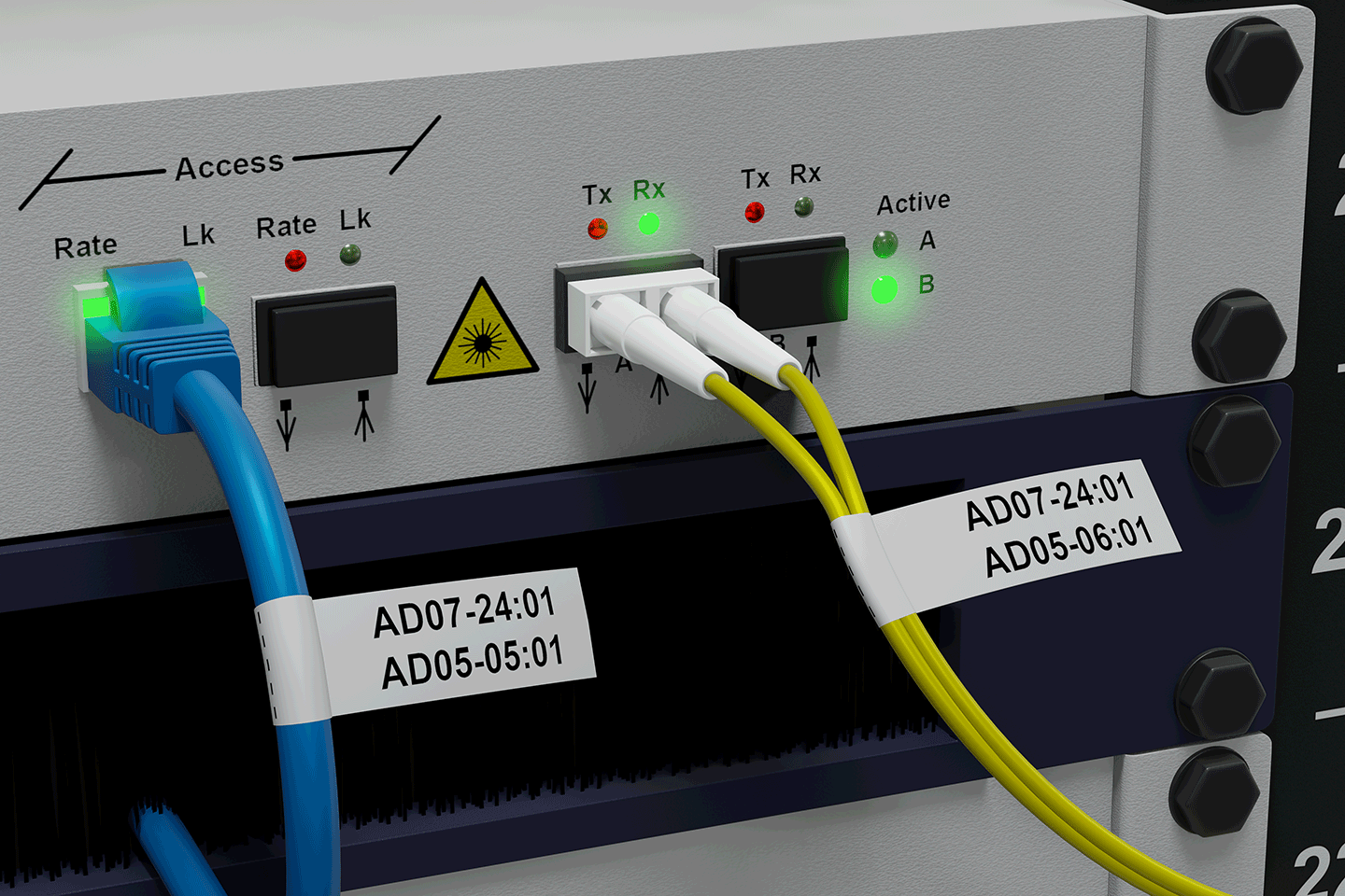 Brother PTE550WNIVP merkemaskin for identifikasjon av nettverksinfrastruktur og kabler 7